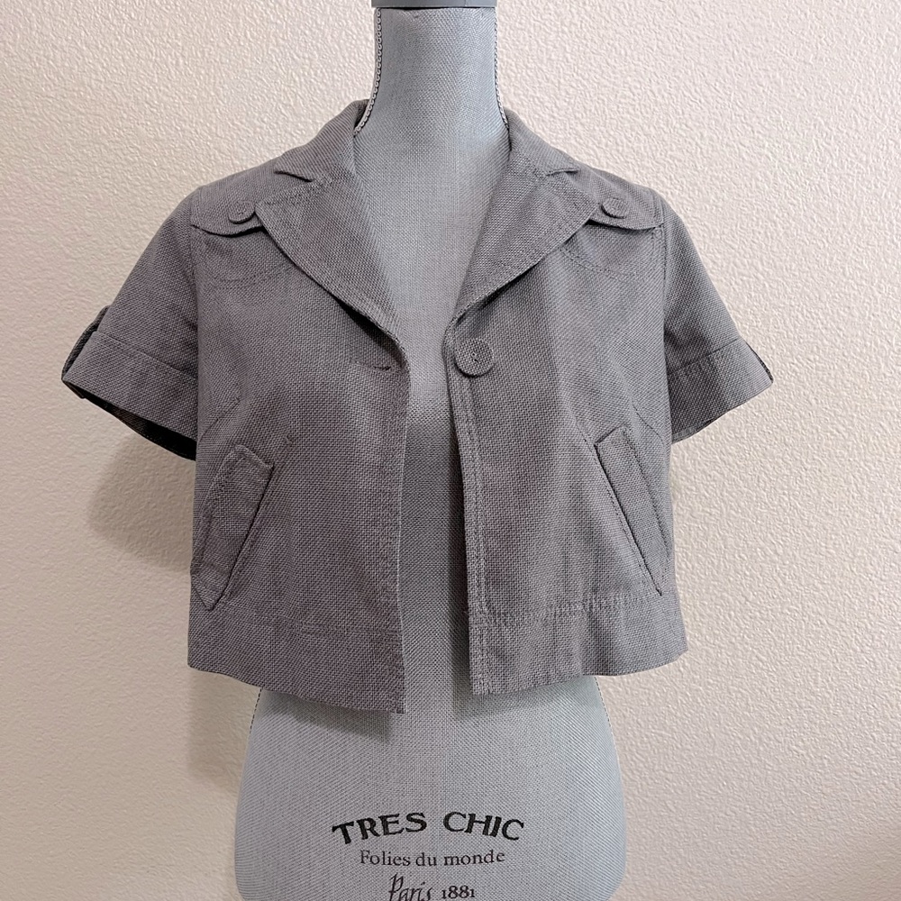 Ann Taylor LOFT, Gray Crop Jacket, Size 2
